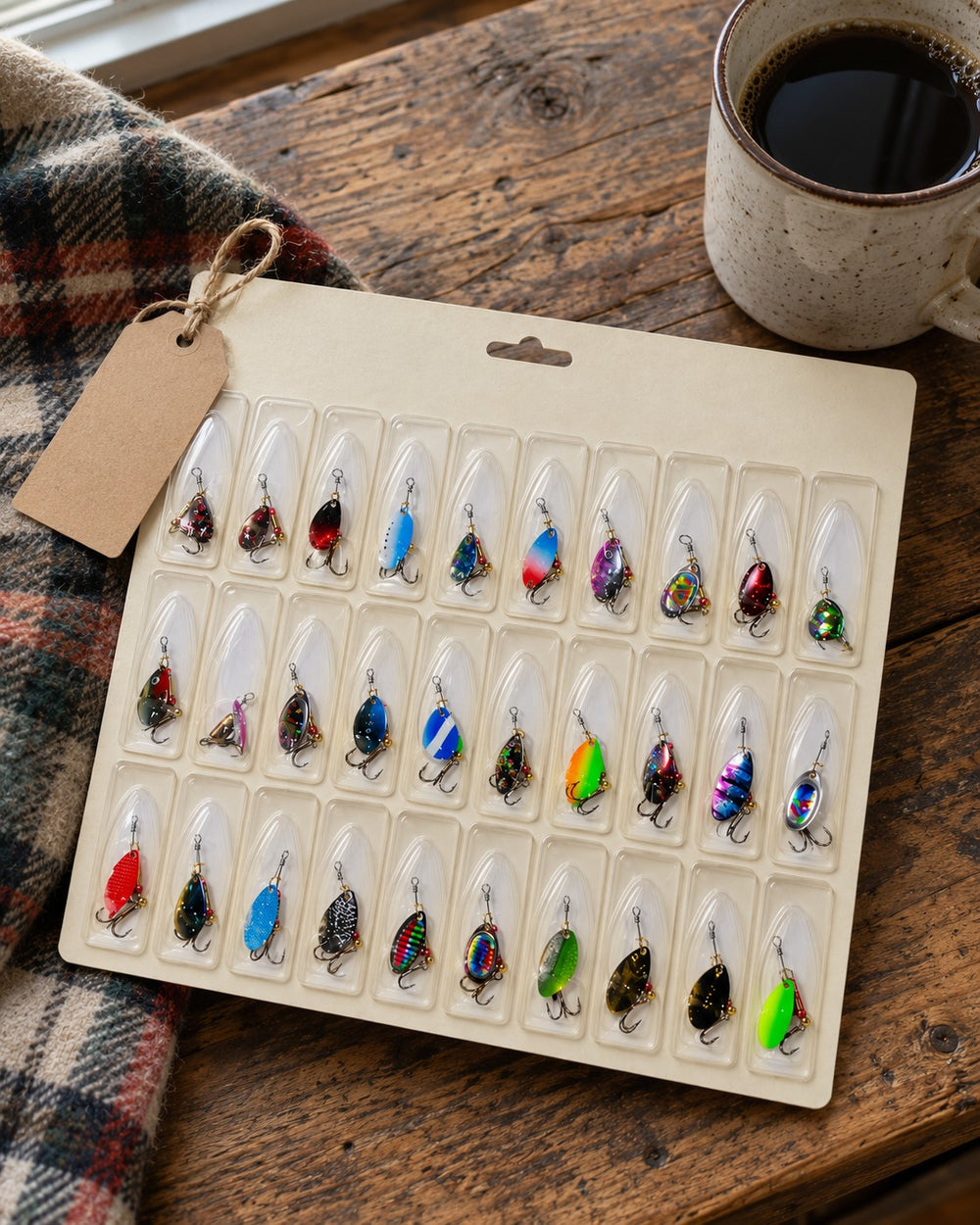 30-Piece Inline Spinner Card ready to give as a gift