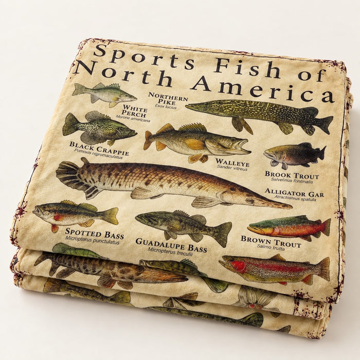 Sport Fish Chart Fleece Blanket
