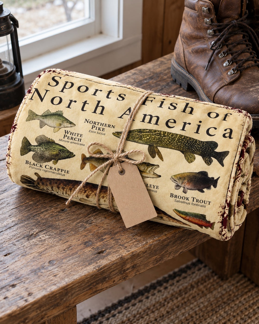 Sport Fish Chart Fleece Blanket ready to give as a gift